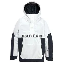 Burton Frostner Anorak Snowboardjacke Stout White/True Black Herren -Snowboards Verkäufe burton frostner anorak 21470102101 06 gross