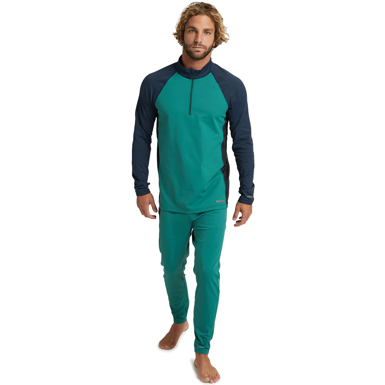 Burton Heavyweight Quarter-Zip Snowboardunterwäsche Antique Green/Dress Blue Herren 6 Burton Heavyweight Quarter-Zip Snowboardunterwäsche Antique Green/Dress Blue Herren – Bild 4