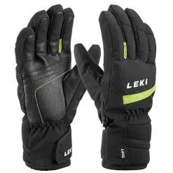 Leki Max Junior Kinderhandschuhe Black/Lime Kinder