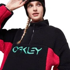 Oakley TNP Sherpa Fleece Fleecepullover Black/Rubine Damen -Snowboards Verkäufe oakley tnp womens sherpa fleece foa500006 9br 02 gross
