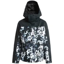 Roxy Jetty Block Snowboardjacke True Black/Black Flowers Damen -Snowboards Verkäufe roxy jetty block erjtj03357 kvj1 04 gross